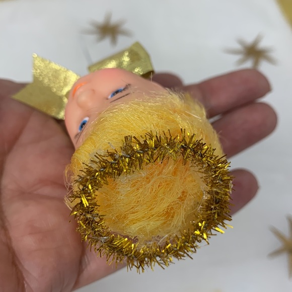 9” angel w/ halo doll head on pick vintage - Picture 14 of 16